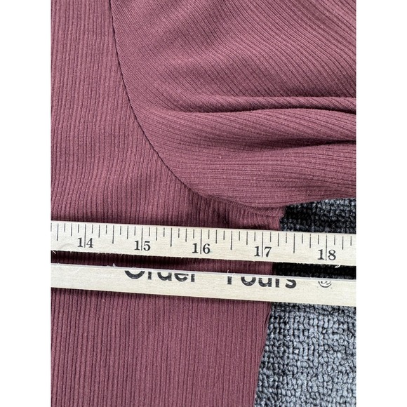 Varley Shirt Womens Medium Astrid Fitted Long‎ Sleeve Variegated Rib Tee - Picture 8 of 9